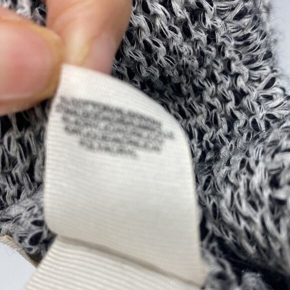 Rachel Roy short sleeve cropped cotton blend knit sweater grey black sz S - Picture 5 of 6